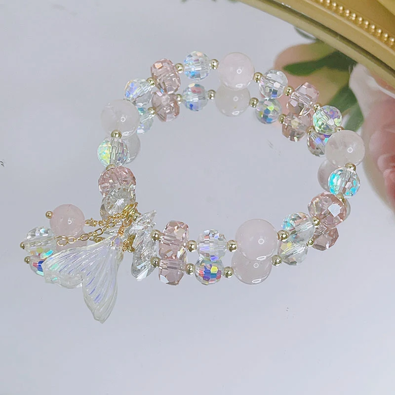 Title 16, Bracelet cristal queue de poisson style Mori lu...