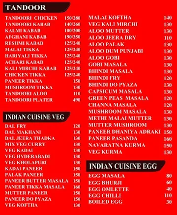 BFC Family Restaurant menu 