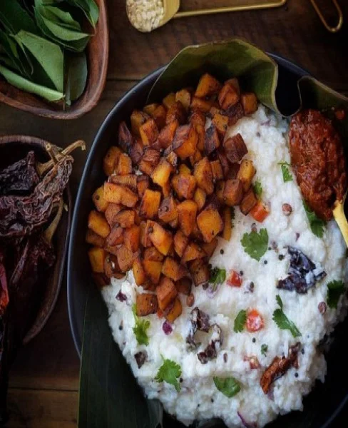 Madras Curd Rice With Potato Fry