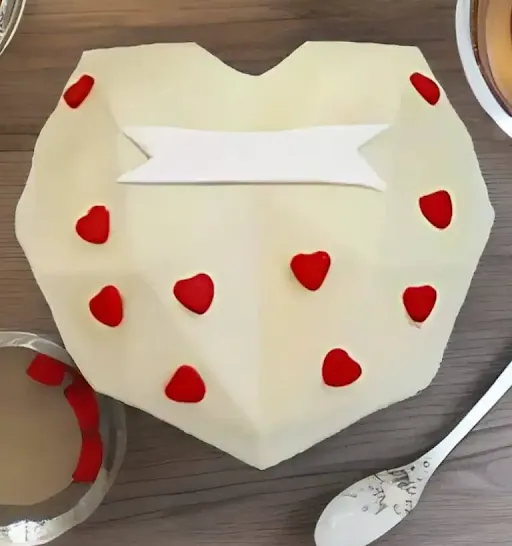 Vanilla Pinata Heart Shape Cake