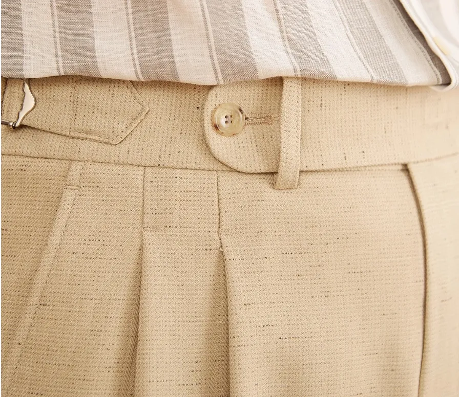 Casual Double Pleated High Waist Straight Profile Suit Pants offer a comfortable and stylish fit, perfect for everyday w