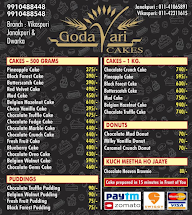 Godavari Cakes menu 1