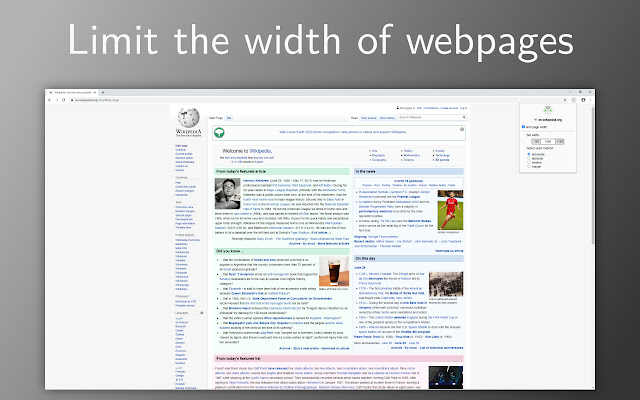 Widescreen Browsing chrome extension