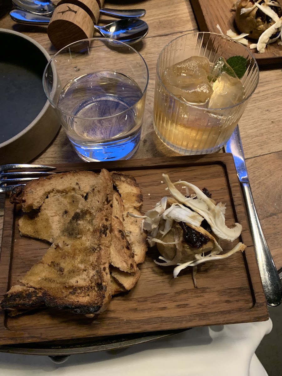 Mushroom parfait with gf toast