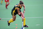 Dirkie Chamberlain of South Africa during the Womens International hockey match between South Africa and Belgium at Free State University on February 06, 2010 in Free State, South Africa