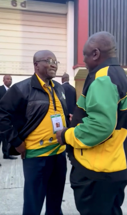 Despite the tensions between the two leaders, former ANC president Jacob Zuma and current ANC president Cyril Ramaphosa, appeared to be in high spirits after the adjournment of the first day of the party's 55th national conference in Nasrec.