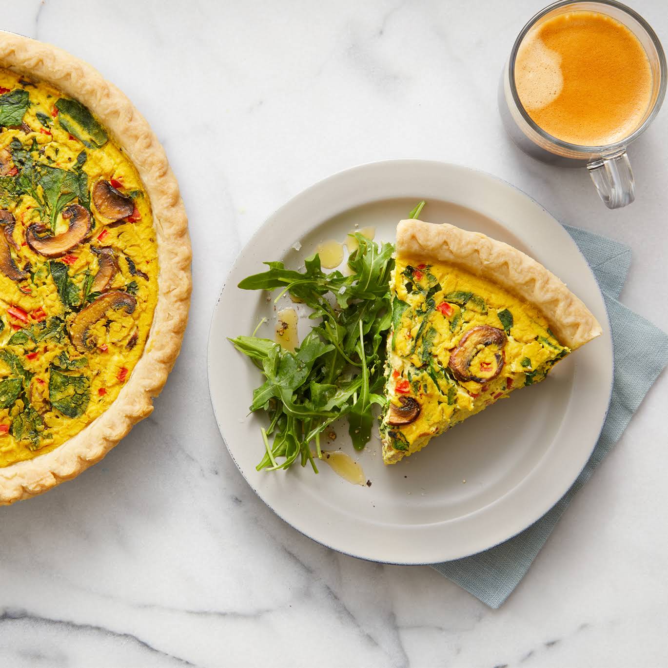 Vegan Spinach, Mushroom, and Red Quiche Recipe Yummly