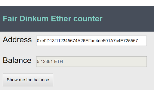 Fair Dinkum ether counter