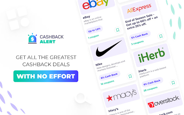 Cashback Alert chrome extension