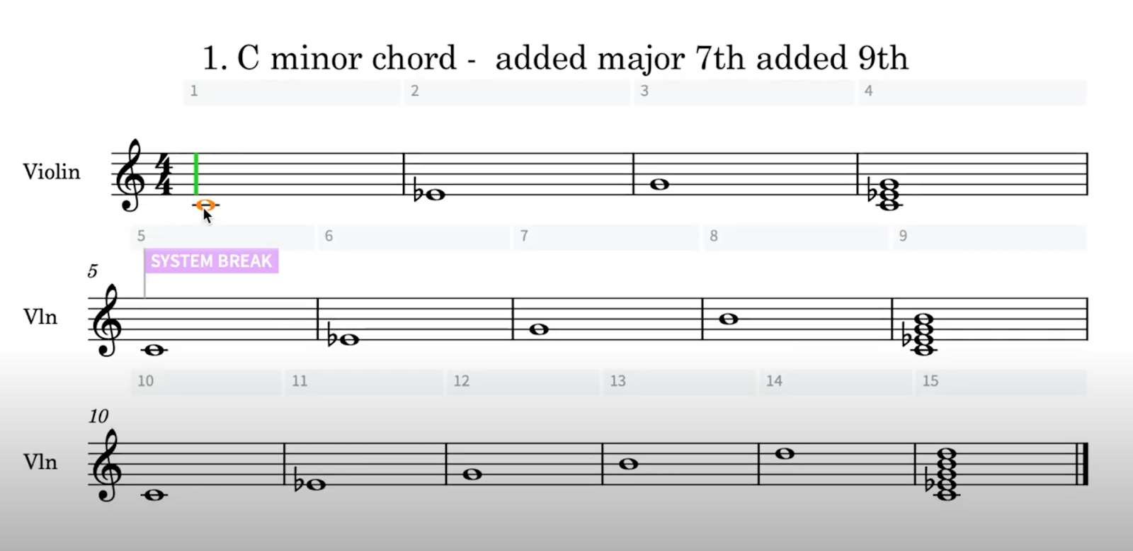 Screen recording of notation software scrolling.