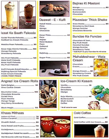 Desi Flavours menu 