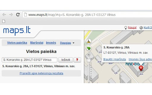 Maps.lt selection-based search