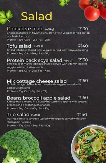 Fit Nutrition Protein Cafe menu 