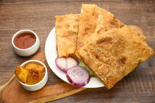 Double Egg Double Prawn Moghlai Paratha