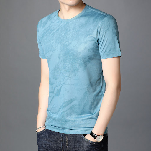 Title 4, Mens Round Neck Short Sleeves Mercerized Cotto...