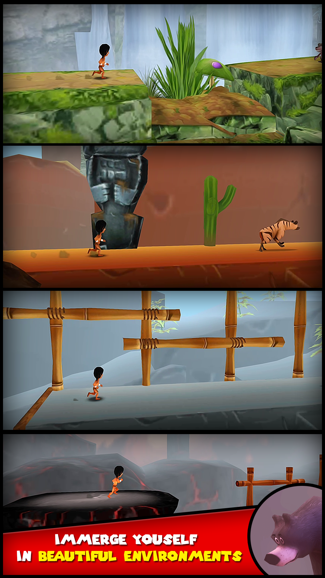 Android application The Jungle Dash : Movie Game screenshort