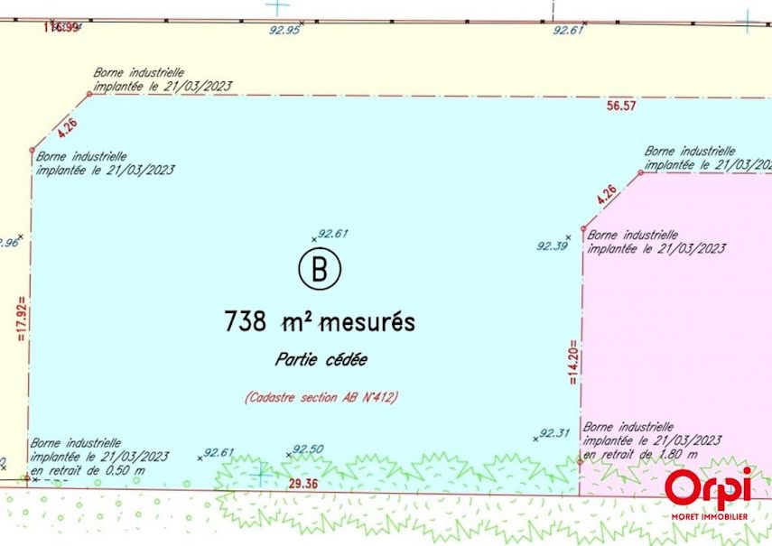 Vente terrain à batir  738 m² à Montigny-sur-Loing (77690), 123 000 €