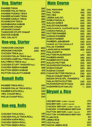 Apna Dhaba & Restaurant menu 