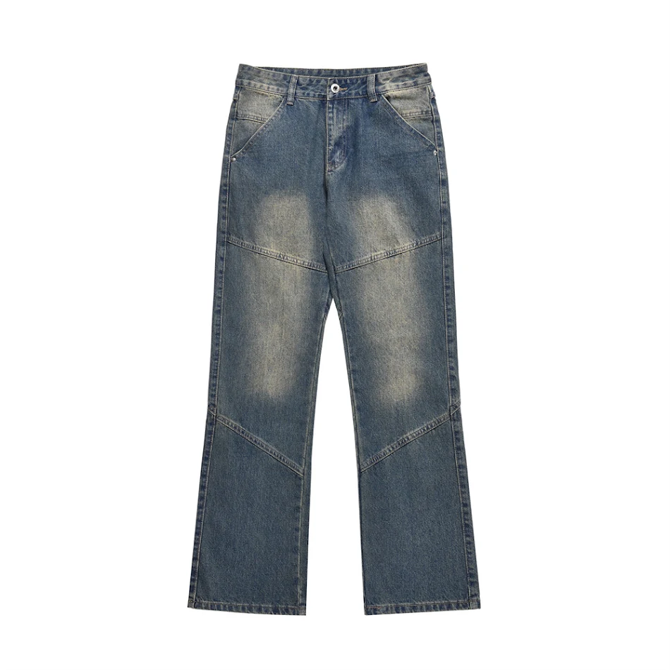 Pantaloni larghi da uomo con cuciture deconstructed, vestibilità ampia, comfort e stile casual per un look moderno.