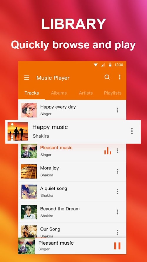 Android application Music Player screenshort