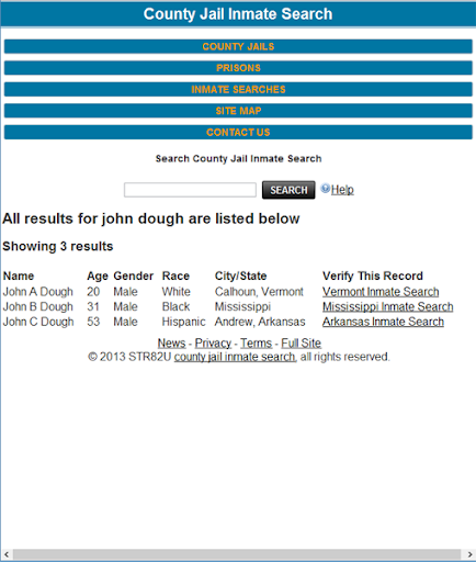 County Jail Inmate Search Orig screenshot #2