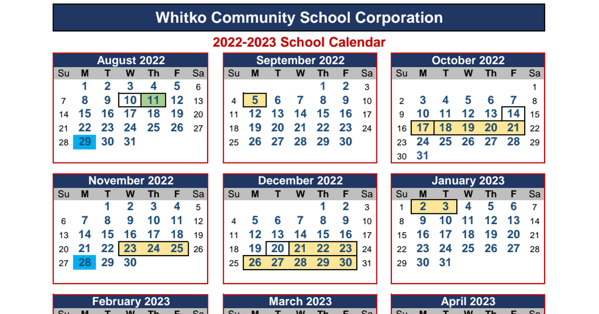 Mmsd 2022 Calendar Printable Calendar 2023