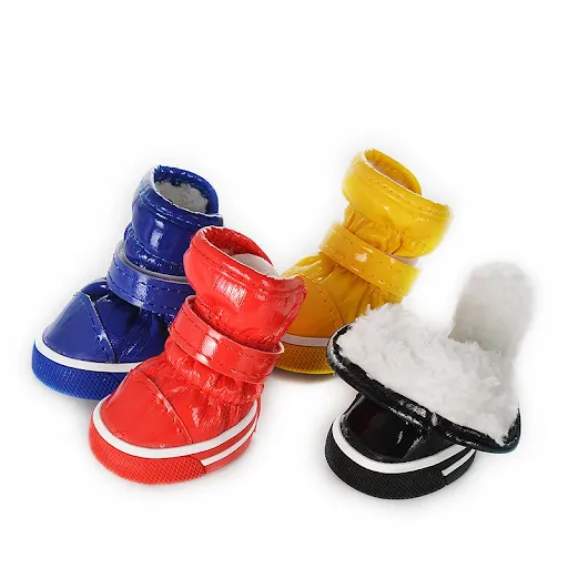 Soft Dog Shoes For Small Dogs Non-slip Puppy Boots Winter Warm Pets Cats Chihuahua Yorkie Outdoor Walking Waterproof Sne