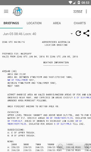 Screenshot TrackDirect - NAIPS Briefing