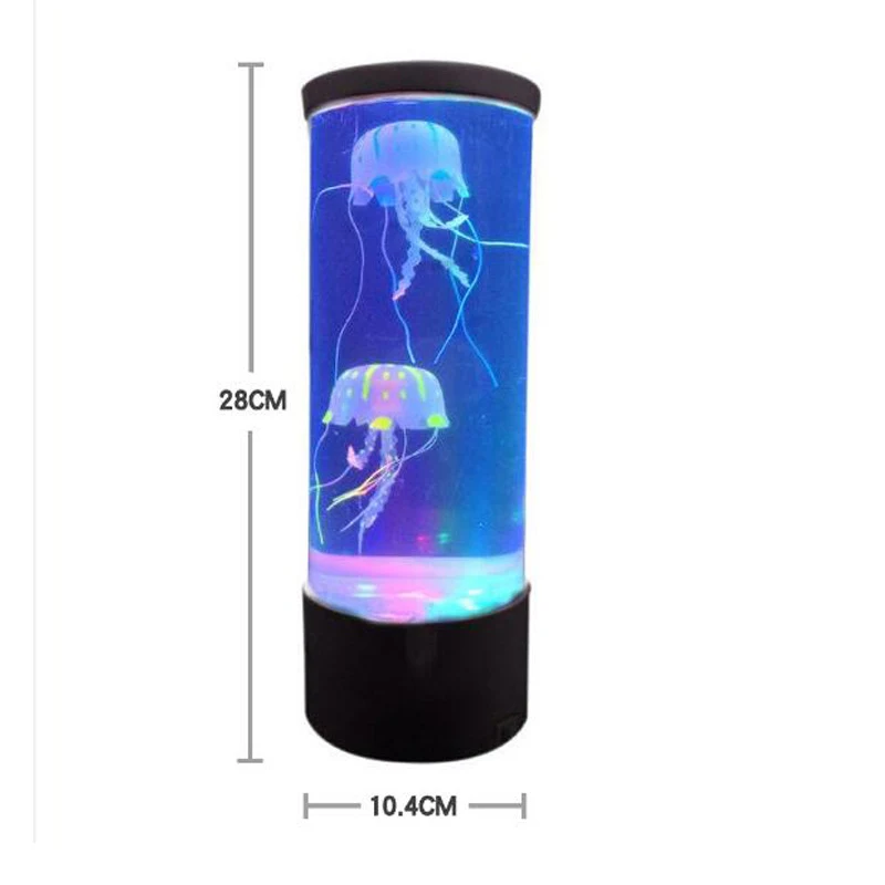 Lámpara de Medusas LED Fantasía Color Cambiante Tanque Acuario Luz Nocturna Relajante Crea Ambiente Calmado en tu Hogar
