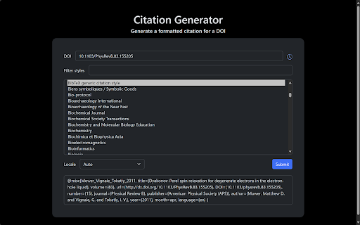 Citation Generator protocol 