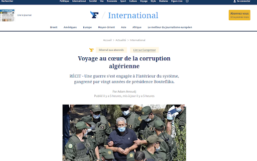 International Voyage corruption algérienne 