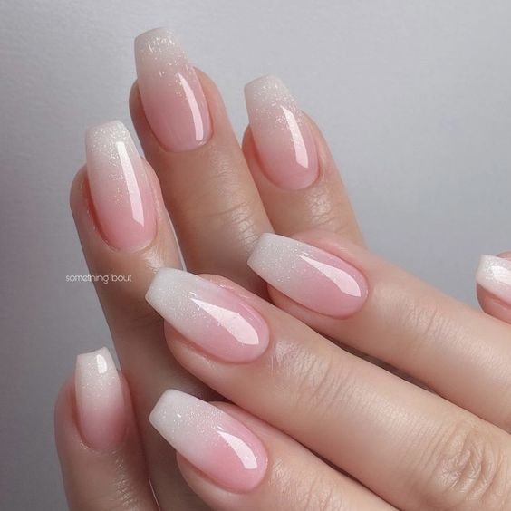 Another look at the beautiful pale pink ombre nails