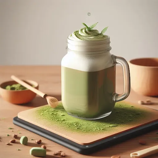 Hot Matcha Tea Latte [450 Ml, 1 Mason Jar]