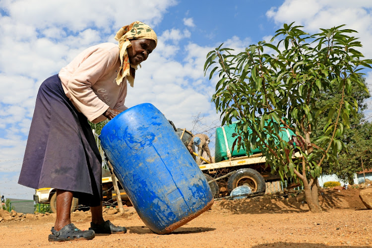 Josephine Mabasa, is one of the many residents of Hammanskraal who collects water by herself from the water tankers the supplies them with water in the area.