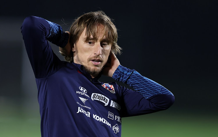 Luka Modric during Croatia's training session at Al Erssal Training Site 3 in Doha, Qatar on December 11 2022.