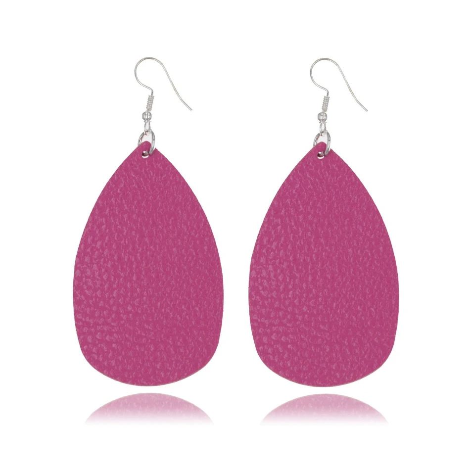 Bucket-shaped leather double-sided water drop earrings, a stylish and lightweight accessory perfect for adding a touch o