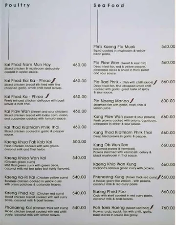 Tamnak Thai menu 