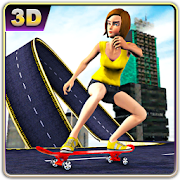 Skateboard Girl 3D: Skating Simulator  Icon