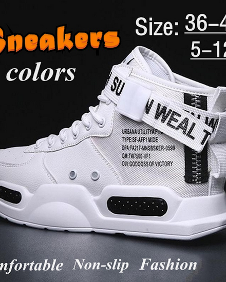 Brand Mens Casual Sneakers High-tops Sneakers Trendy Boys... - 0