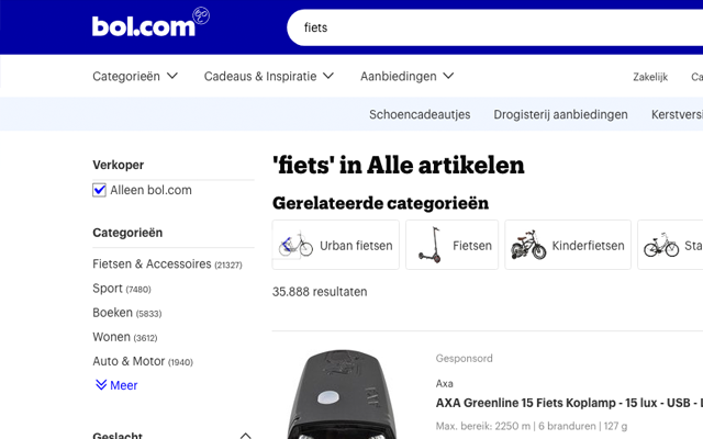 bol.com zoekbar en verkoper selectie Preview image 1