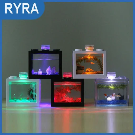 Aquarium Fish Tank Lamp Control Color Circular Aquarium LED Light Mini Fish Tank Light Home Decoration Aquarium Accessor