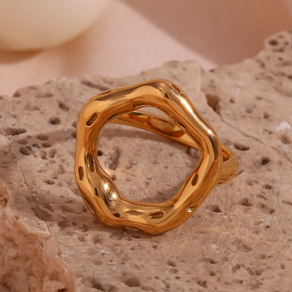 Title 3, Modeleichte luxe ring, roestvrij staal met 18K ...
