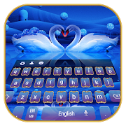 Swan Love blue Pure Lake Keyboard  Icon