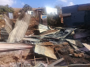 The burnt remains of the shack where Lyzah Seroka was set alight.