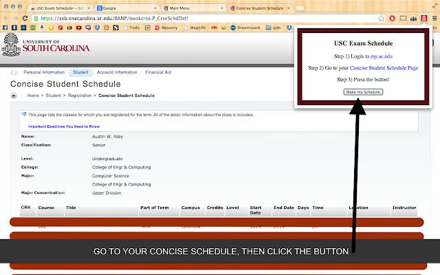 USC Exam Scheduler