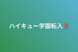 ハイキュー学園転入‼️