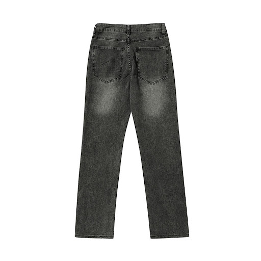 Title 12, Washed Distressed Side Zipper Jeans for a Moder...