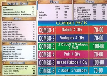 Karnavati Dabeli Centre menu 