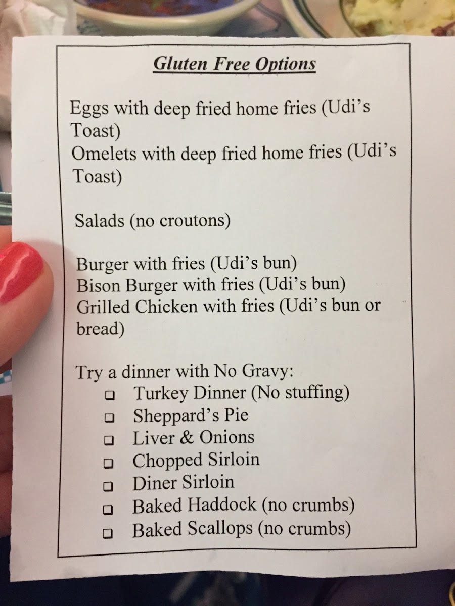 GF menu...