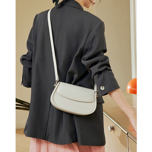 Title 5, Genuine leather underarm bag, saddle bag crossb...